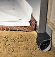 Port Hueneme installation of SilverGlo™ insulation with our crawl space pipe, drainage matting, floor insulation, and crawl space moisture barrier.