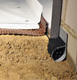A crawl space encapsulation and insulation system, complete with drainage matting for flooded crawl spaces in Newbury Park