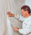 Moorpark, California installation in progress of a crawl space vapor barrier