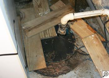 An ugly, clogged sump pump system in Moorpark, California