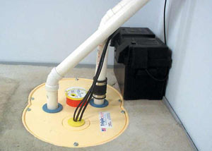 Somis installation of a submersible sump pump system