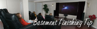 a waterproofed basement that has been finished into a family room in Summerland