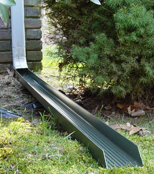 Gutter downspout extension installed in 