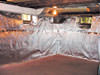 radiant heat barrier with vapor barrier for basement walls ready for finishing in Simi Valley