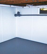 Plastic basement wall panels installed in a Ojai, California home
