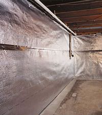 Radiant heat barrier and vapor barrier for finished basement walls in Ojai, California
